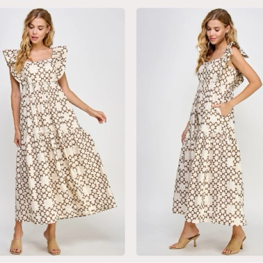 See and Be Seen Embroidery Tiered Dress